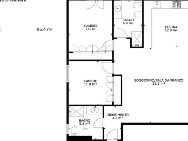 3.5 Zimmer Neubauwohnung mit Garten in Agno