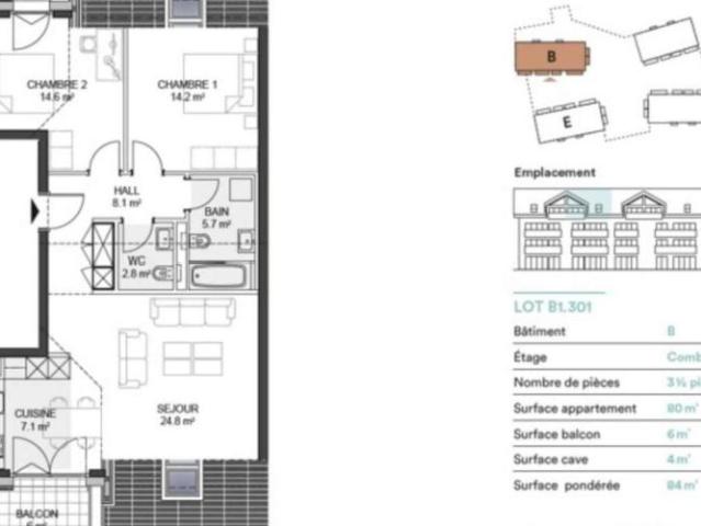 3,5 Zimmer Attikawohnung mit Balkon
