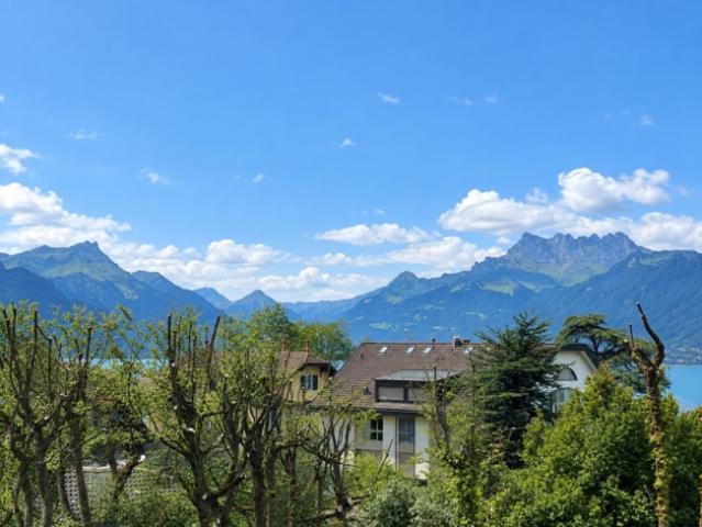 3,5 Zimmer Wohnung, 100 m² Zentrum, Vevey Lake und Bergblick