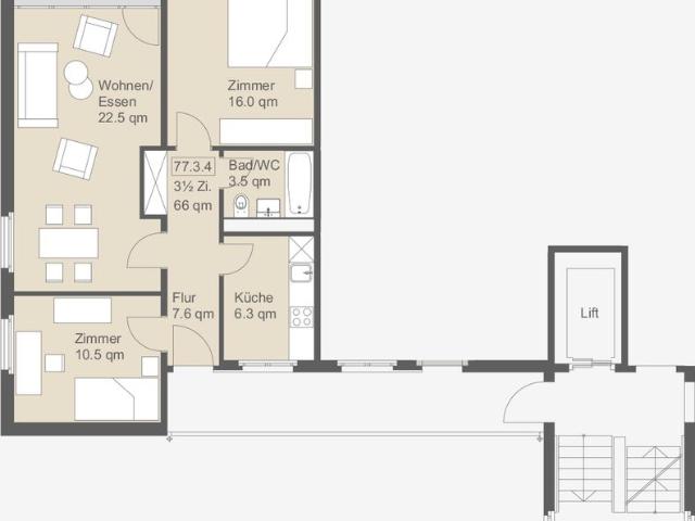 3.5 Zimmer Wohnung