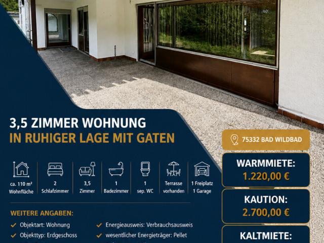3,5 Zimmer Wohnung in ruhiger Lage mit gaten