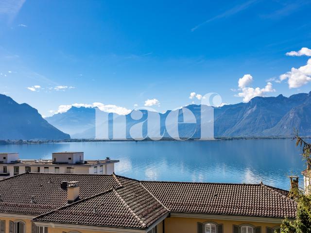 3,5 Zimmer Wohnung mit großem Balkon und großartigem Seeblick zum Verkauf in Montreux