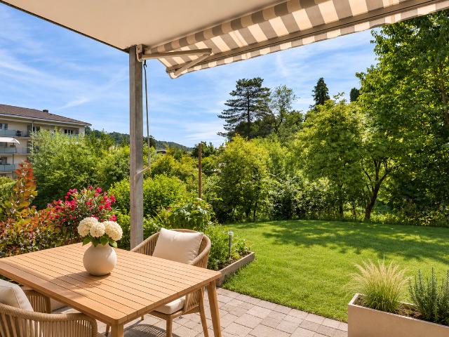 3,5 Zimmer Wohnung mit Terrassen und Garten, in ruhiger Lage zwischen