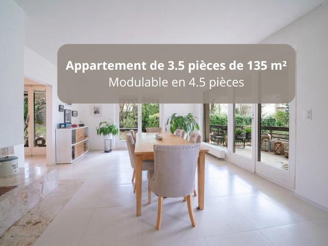 3.5 Zimmer Wohnung von 135 m2 mit Garten
