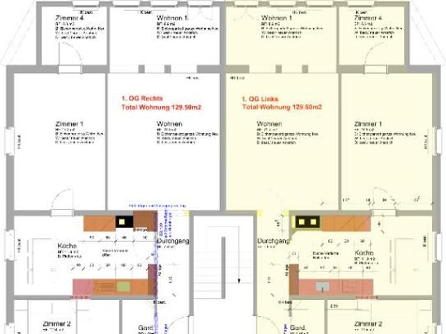 3.5 Zimmer, 100 m², 1. Stock