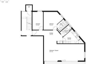 3.5 Zimmer, 102 m², 1. Stock