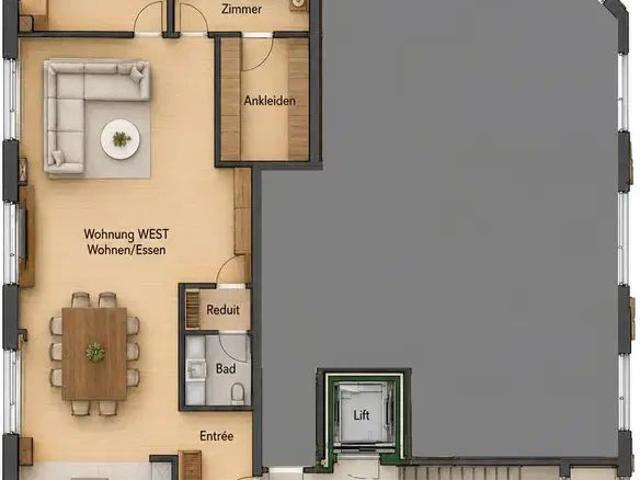 3.5 Zimmer, 104 m², 4. Stock