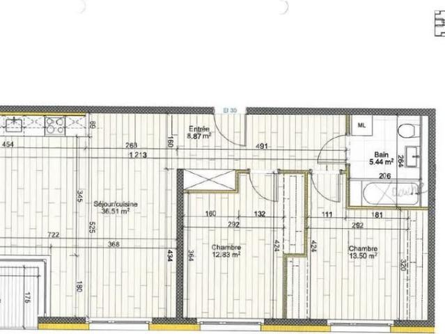 3.5 Zimmer, 77 m², 3. Stock