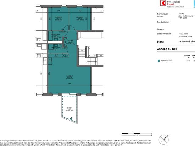 3.5 Zimmer, 89 m², 2. Stock