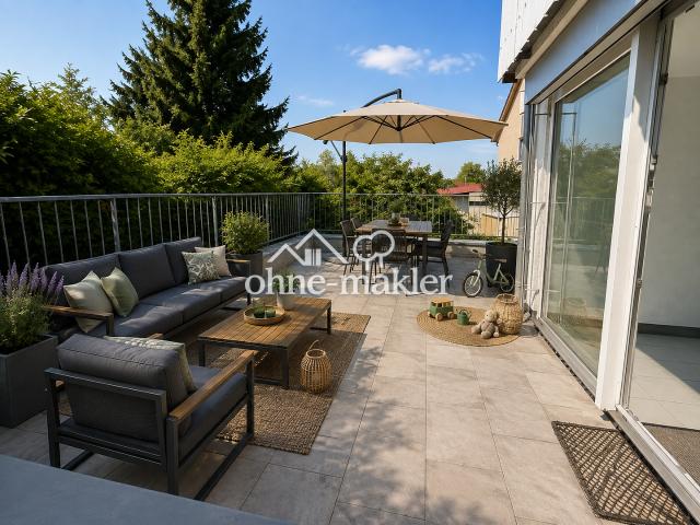 3,5 Zimmerwohnung. EG, Terrasse, Stellplatz + TG. Barrierearm provisionsfrei von privat ohne Makler