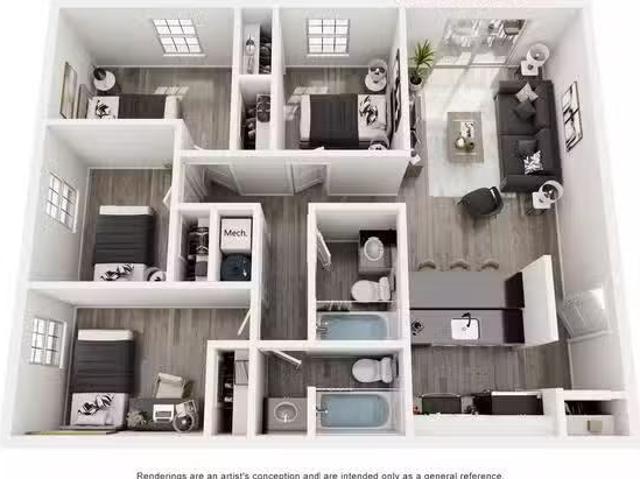 3BR/1BA 3 Bed 1 Bath