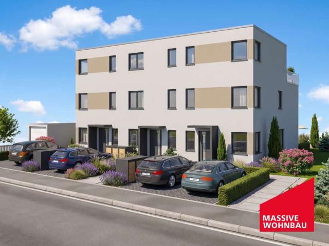 3er Reihenendhaus Ost, Dachterrasse mit schöner Aussicht über die Nidder ins Grüne