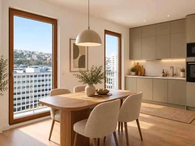 3P standing vue dégagée étage élevé RE 2020 Lyon 70m²