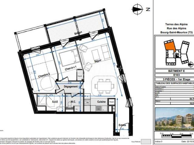 T3 64 m² TERRES DES ALPINS