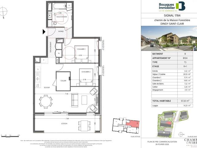 T3 Centre village 67m² Dingy Saint Clair