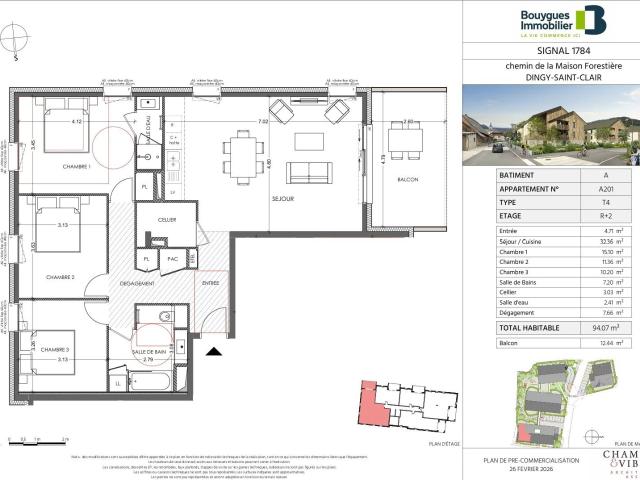 T3 Centre village 71m² Dingy Saint Clair