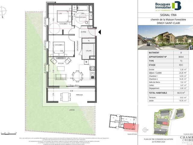 T3 En rez de jardin 66m² Dingy Saint Clair