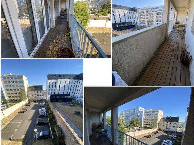 T3 meublé Gare Rennes Saint Hélier lumineux 60m2 + Terrasse filante 3ème étage