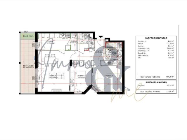 T3 NEUF Terrasse & Parking