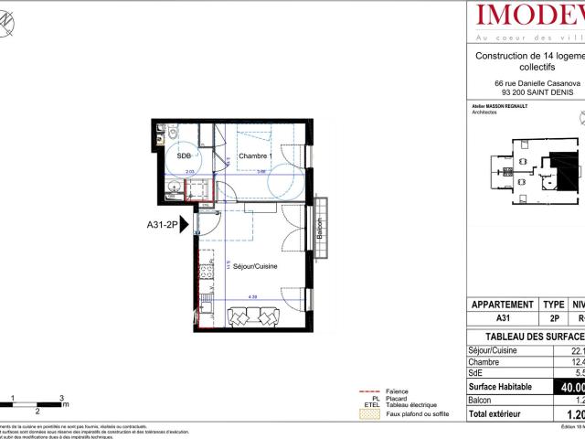 T2 A LOUER à Saint Denis 40 m2/ RUE DANIELLE CASANOVA