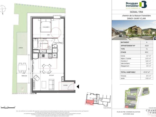 T2 centre village 47m² Dingy Saint Clair