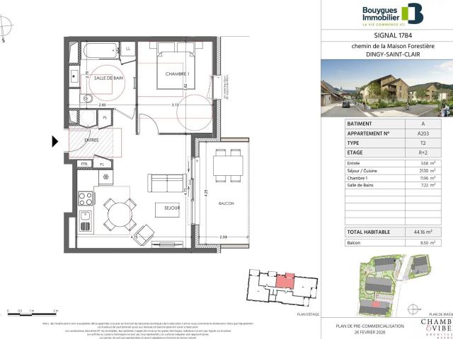 T2 centre village 44m² Dingy Saint Clair