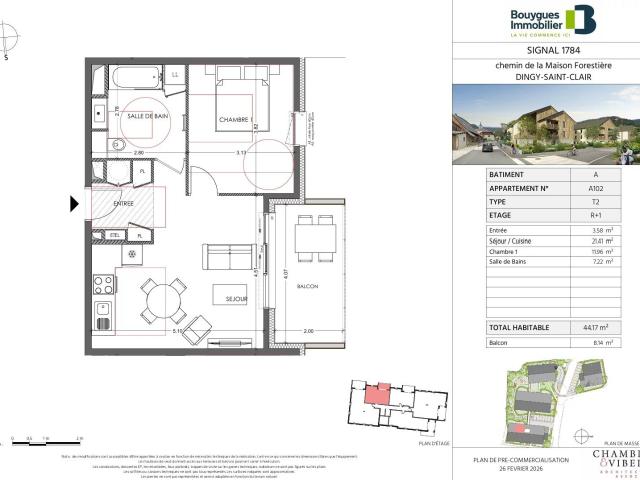 T2 centre village 44m² Dingy Saint Clair