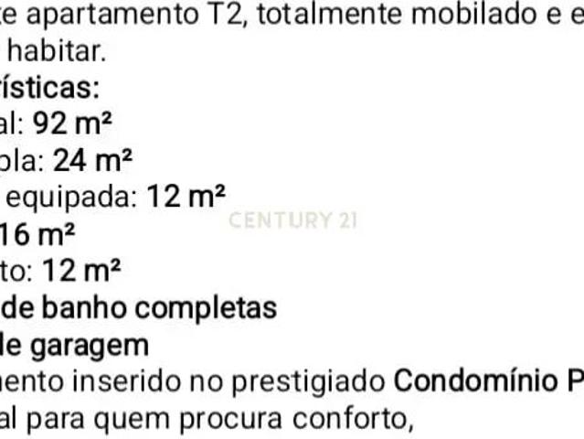 T2 condomínio privado, com garagem, totalmente equipado e mobilado