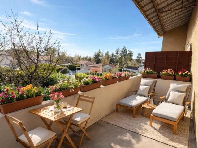 T2 Duplex avec balcon dans cadre bucolique