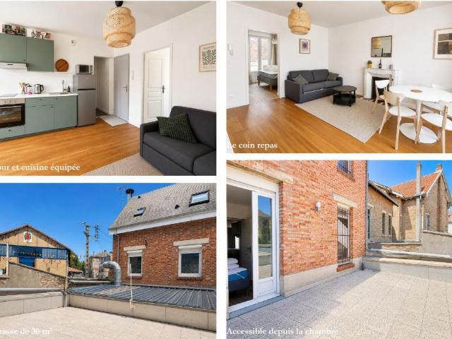 T2 meublé rénové à neuf + terrasse de 30m2