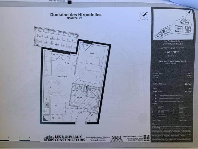 T2 neuf de 38,70m² avec parking