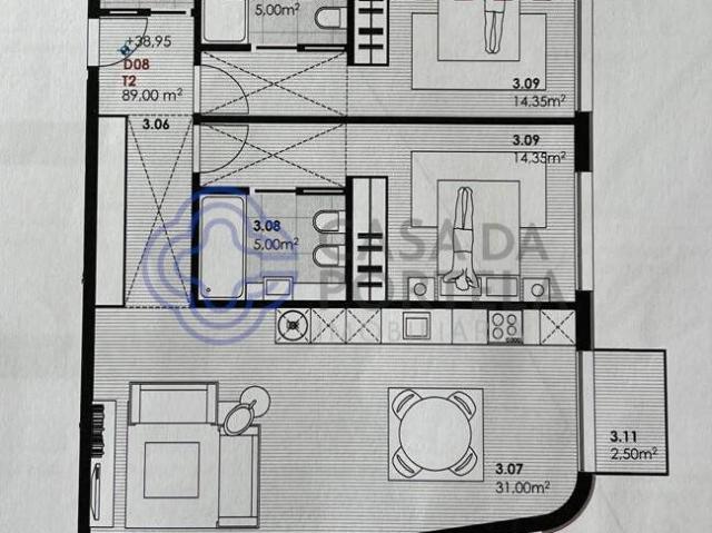 T2 Novo vista Mar Canidelo 89m² Canidelo