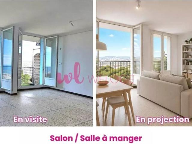 T4 de 81 m² Dernier étage avec vue mer 13015