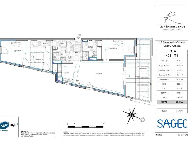 T4 neuf au coeur d'Antibes 90m² Antibes