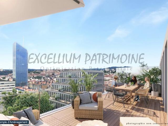 T5 dernier étage avec terrasse plein ciel – Vue imprenable – Lyon Part Dieu