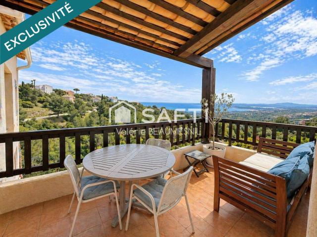 T 3 Terrasse Panoramique Mer, Golfe Et Village De Saint Tr. 44m² Roquebrune Sur Argens