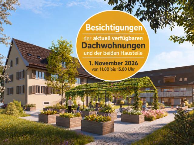 TAG DER OFFENEN TÜR | 1. November 2026, 11.00 15.00 Uhr Exklusive Hausteile & Dachwohnungen entdecken!