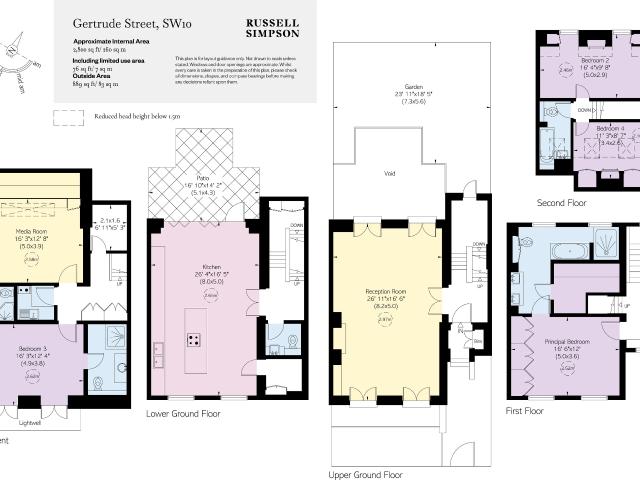 Tastefully decorated and surprisingly spacious four/five bedroom family home to rent in Chelsea