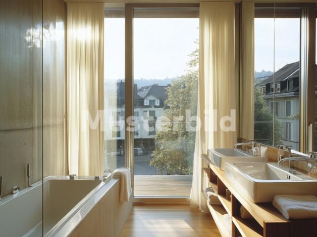 Tauschimmobilie Moderne 4.5 Zimmer Gartenwohnung in Zürich, Neubau 2023