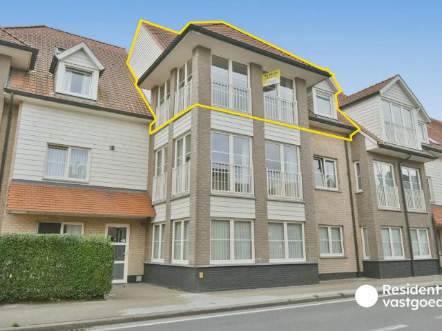 Te huur: Ruim en lichtrijk duplexappartement en garage te huur in Westkerke Westkerke 8460 Residentie Vastgoed