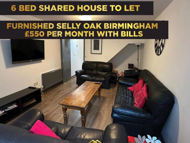 Teignmouth Road, Birmingham B29 7 bed house share to rent £550 pcm £127 pw