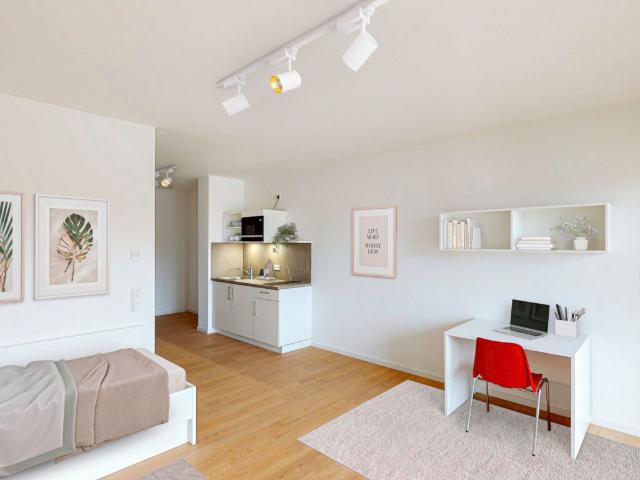 Teilmöbliertes 1 Zimmer Apartment mit Einbauküche und Balkon