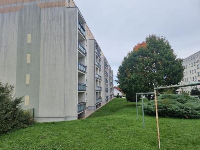 Teilsaniert & stilvoll: 3 Raum Wohnung in Weida mit modernem, dunklem Boden, schönem Bad & Balkon!