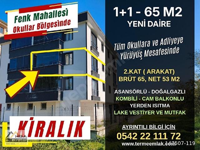 TERME'NİN EMLAKÇISINDAN Fenk Mahallesi Okullar Bölgesinde, 1+1, 63 m2, Arakat Yeni Kiralık Daire
