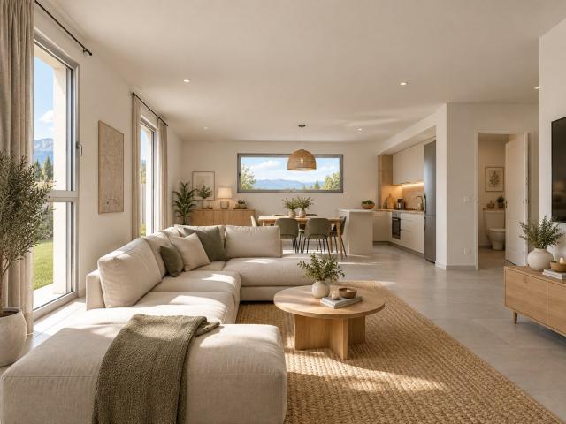 Terrain de 1 050 m² avec vue sur Genève et projet de maison. 100m² Collonges sous Salève