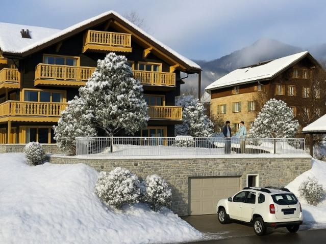 Chalet de charme, terrasse Sud 44 m² et vue alpine dégagée _ LOT 1 Un 3.5 Pièces Rare