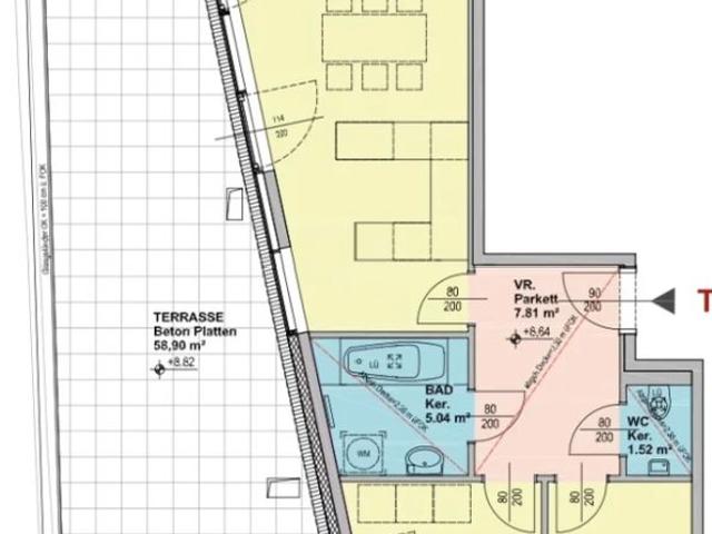 Terrassentraum zwischen Donauzentrum und Alter Donau 3 Zimmer inkl. Klimaanlage und Einbauküche