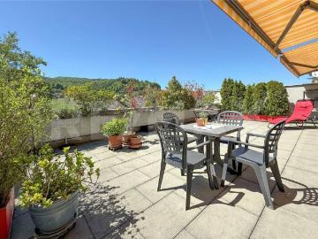 Terrassenwohnung mit toller Aussicht und zusätzlichem Garten in Zeiningen zu verkaufen