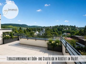 Terrassenwohnung mit Grün und Stadtblick in Neustift am Walde!