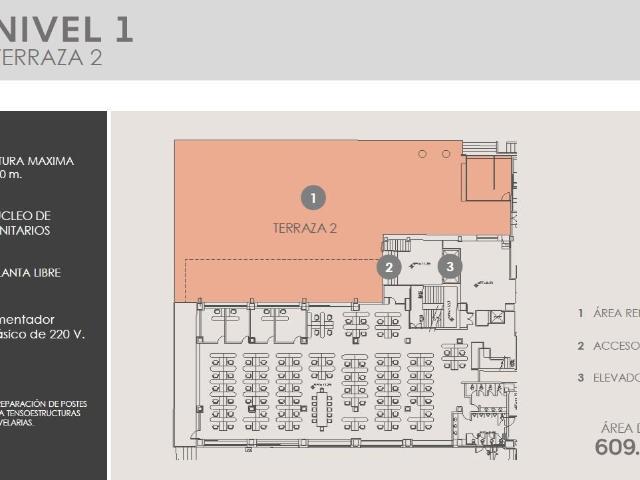 Terraza comercial en renta ? 590m? sobre Av. Lomas Verdes con preparaci?n para velarias y uso gastron?mico